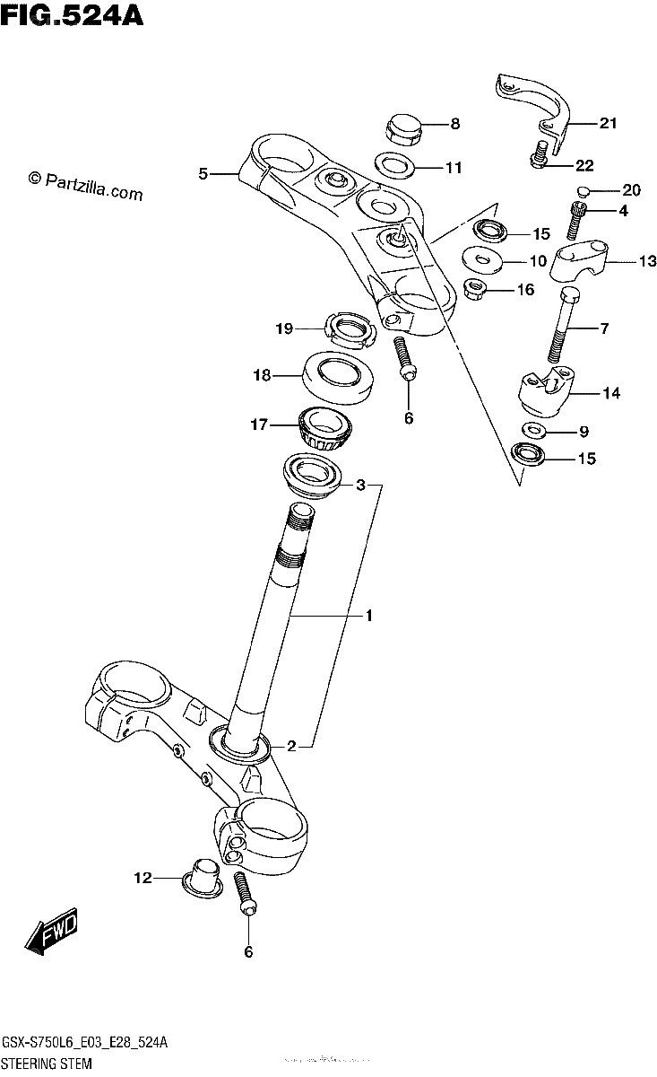 Diagrama de STEERING STEM