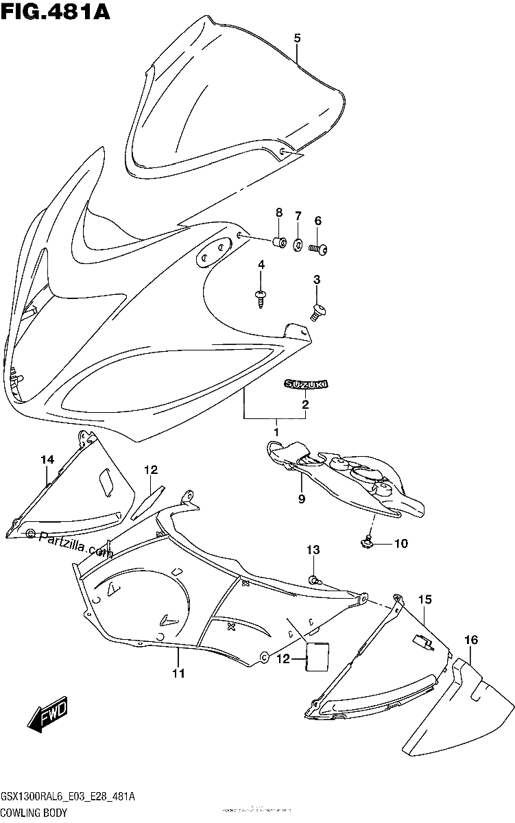 Diagrama de COWLING BODY