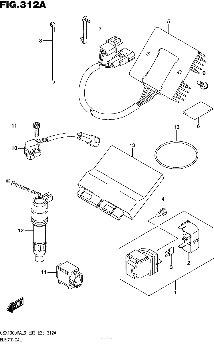 Diagrama de ELECTRICAL GSX1300RAL6 E03