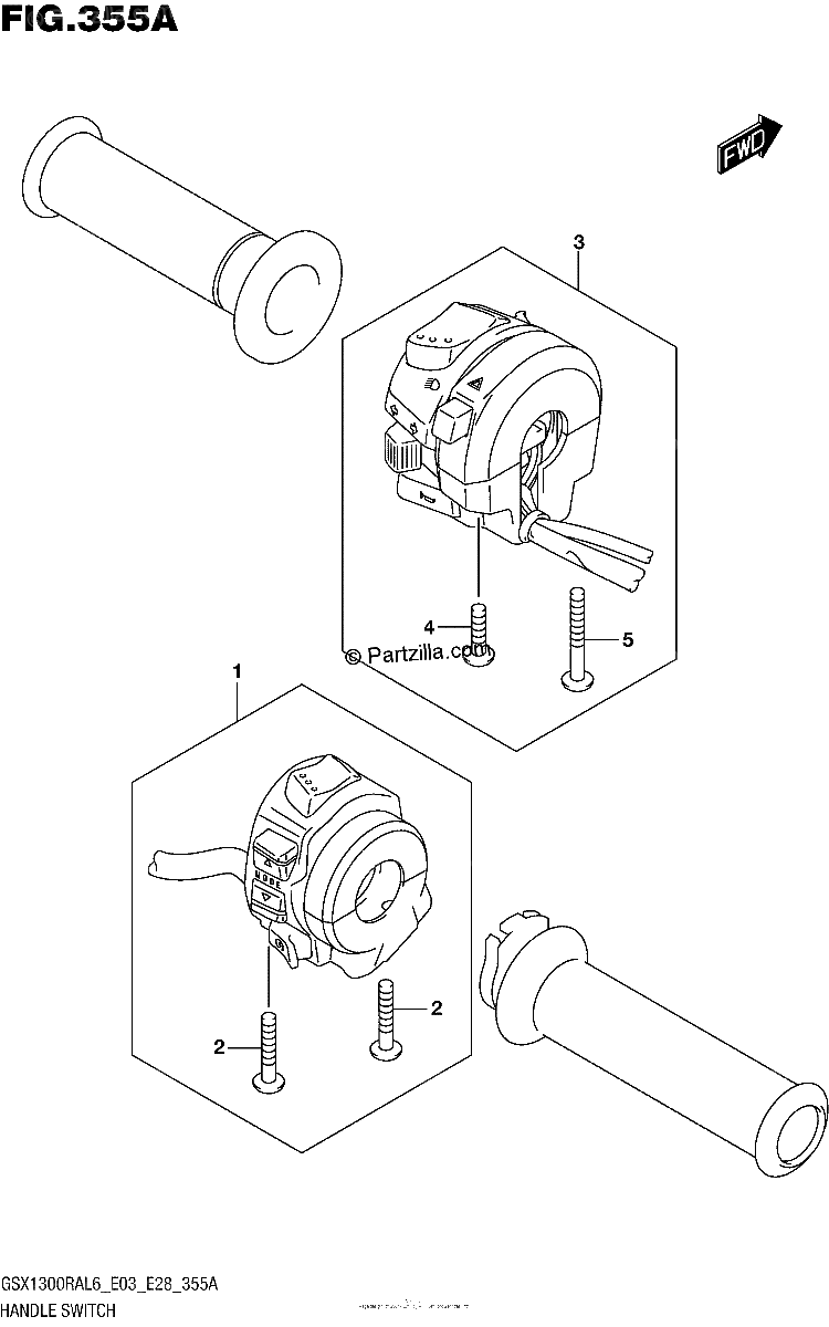 Diagrama de HANDLE SWITCH GSX1300RAL6 E03
