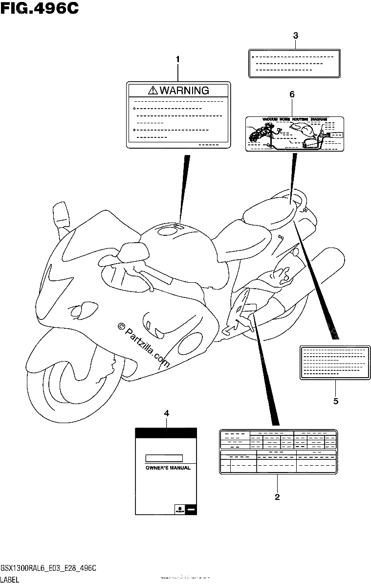Diagrama de LABEL GSX1300RAL6 E33