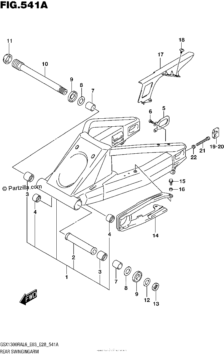 Diagrama de REAR SWINGINGARM