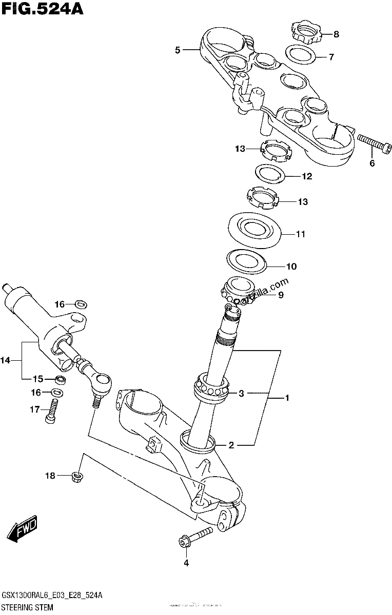 Diagrama de STEERING STEM