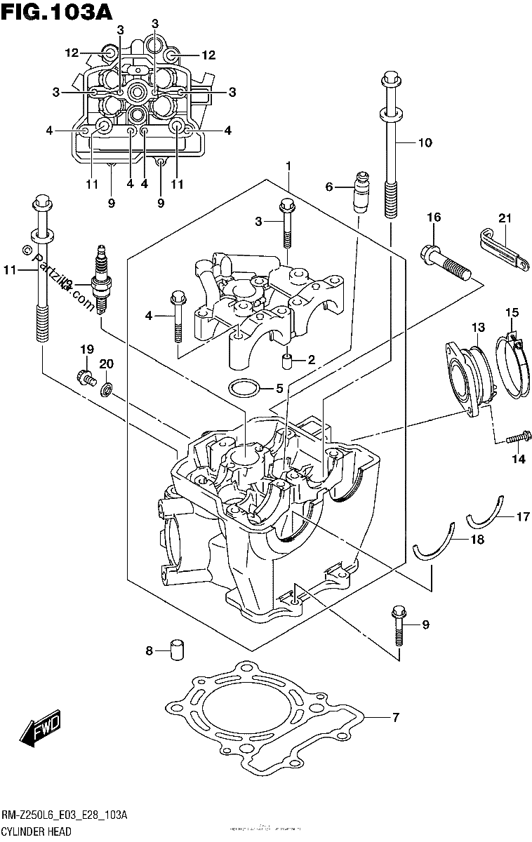 Diagrama de CYLINDER HEAD