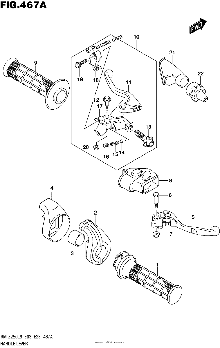 Diagrama de HANDLE LEVER