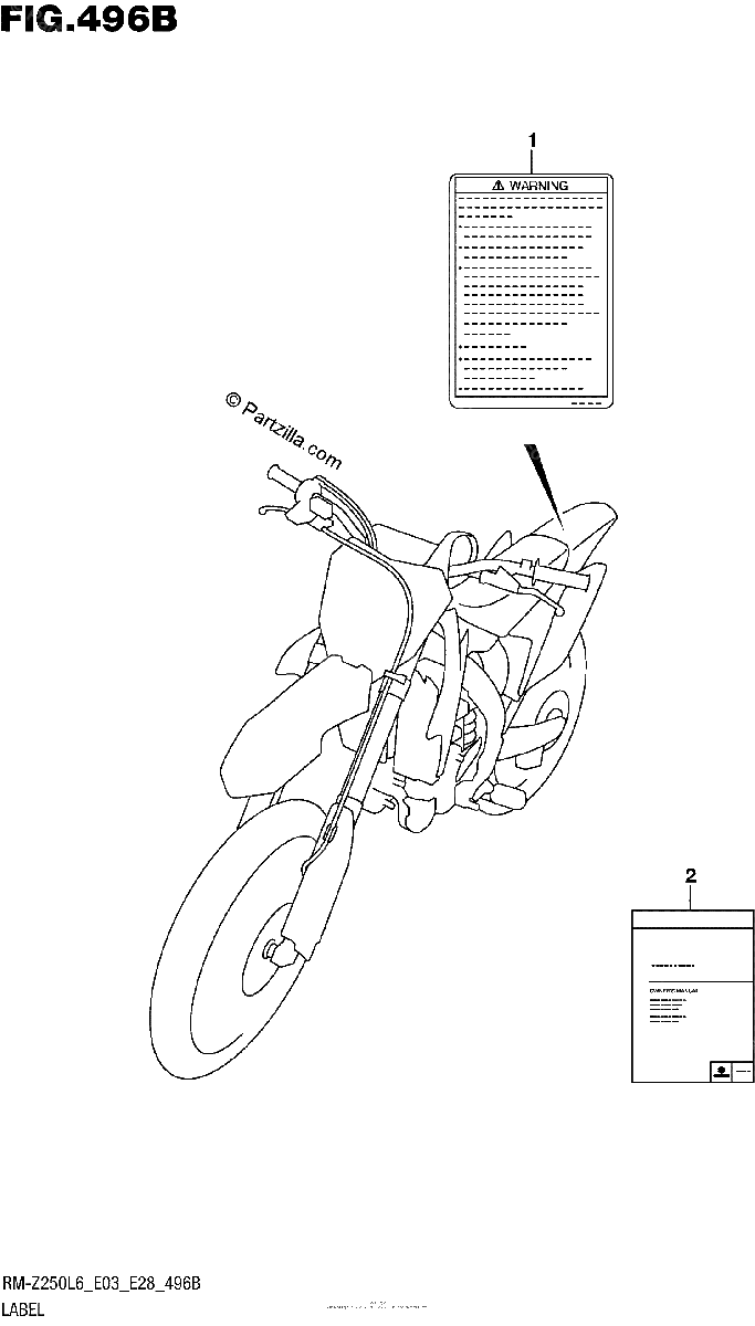 Diagrama de LABEL RM Z250L6 E28