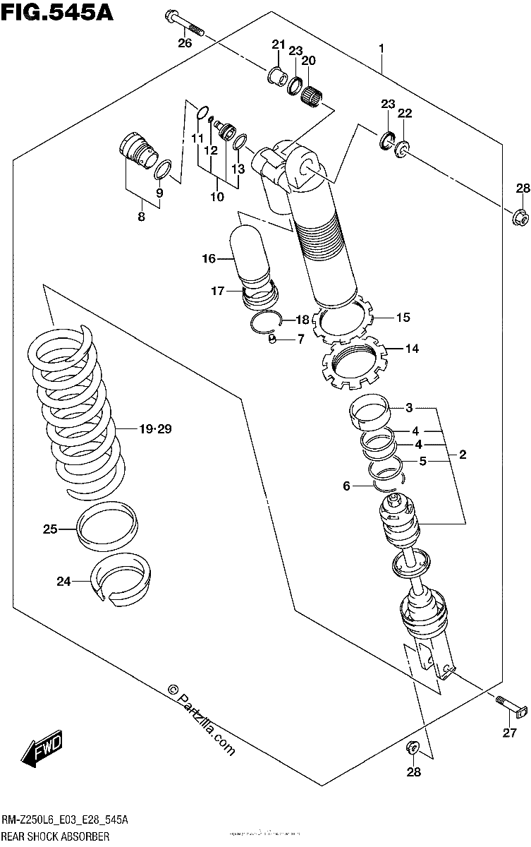 Diagrama de REAR SHOCK ABSORBER
