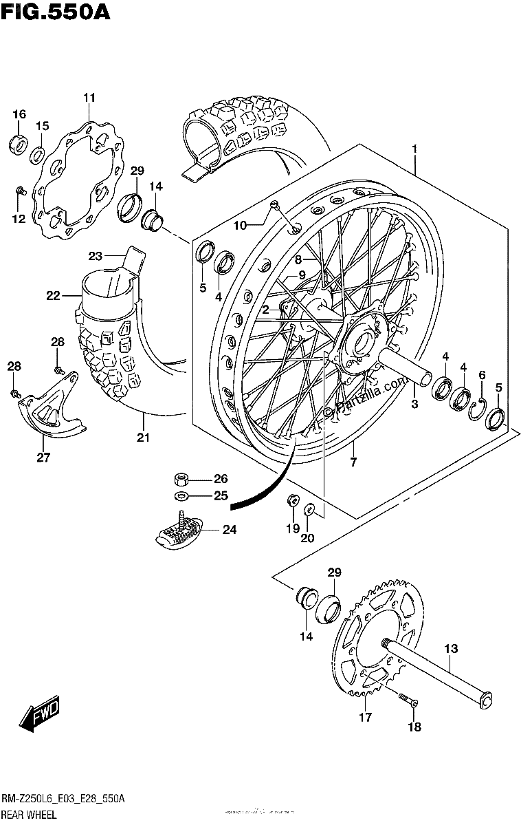 Diagrama de REAR WHEEL