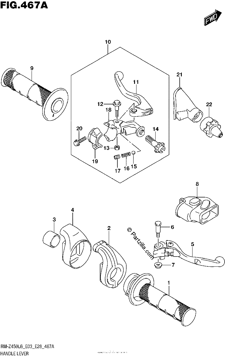 Diagrama de HANDLE LEVER