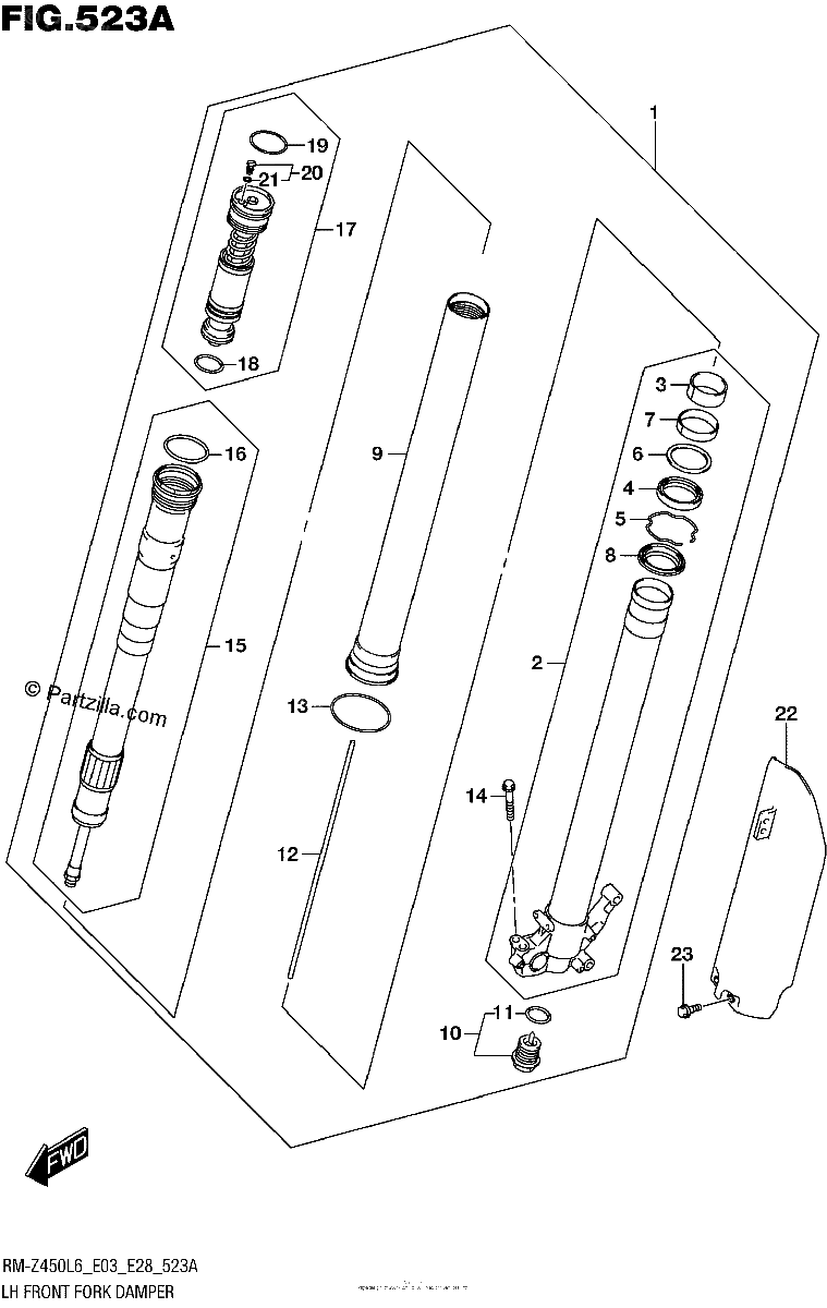 Diagrama de LH FRONT FORK DAMPER