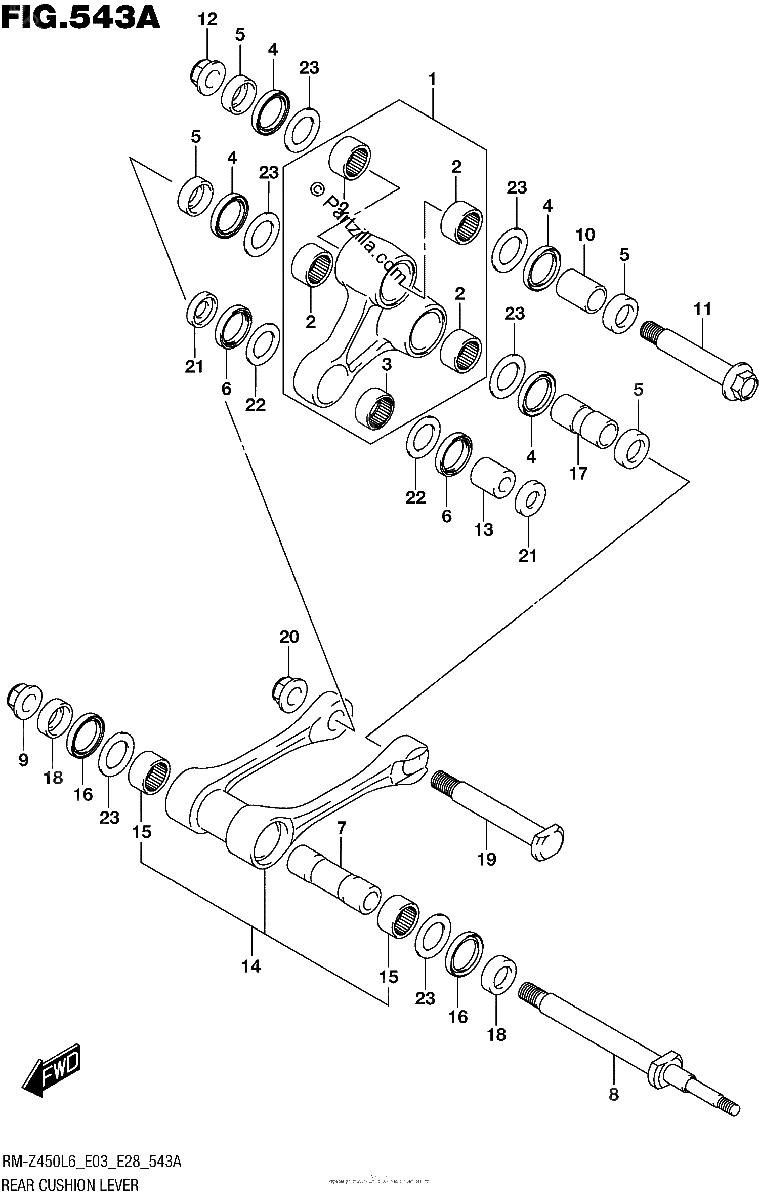 Diagrama de REAR CUSHION LEVER