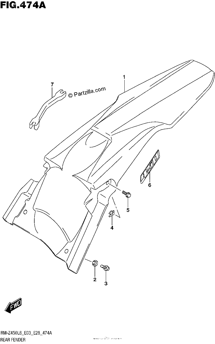 Diagrama de REAR FENDER