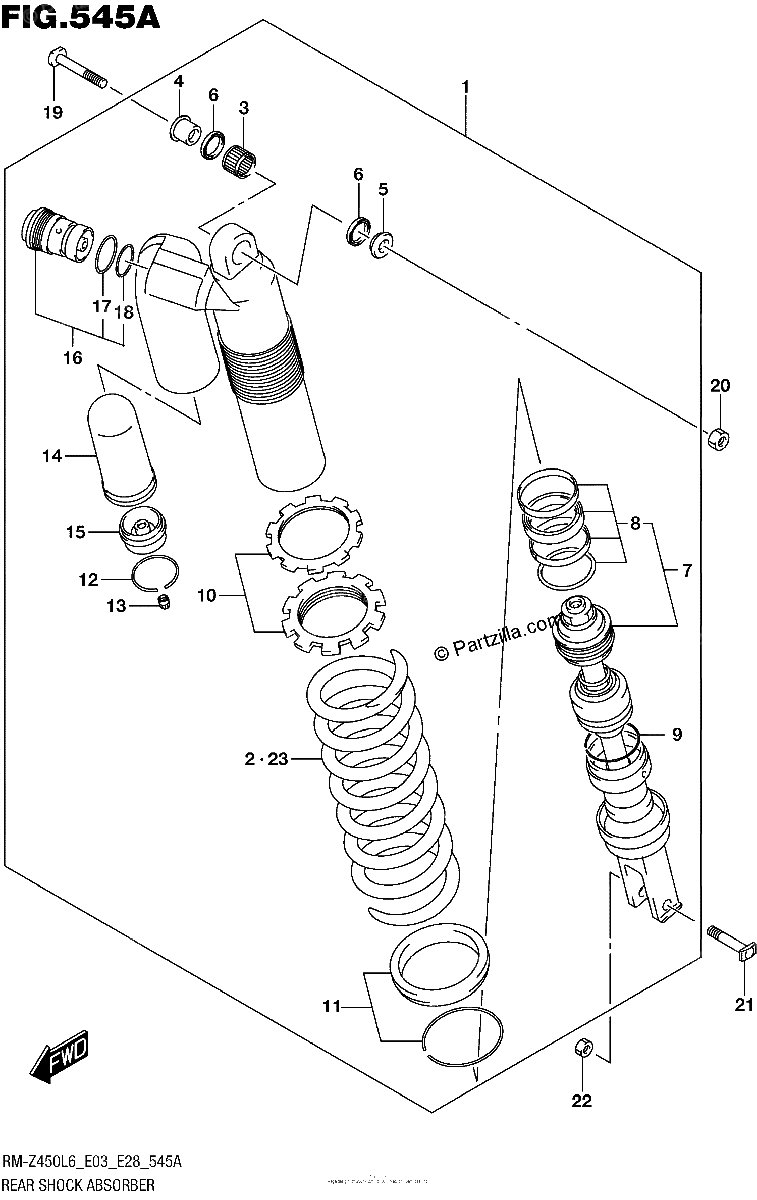 Diagrama de REAR SHOCK ABSORBER