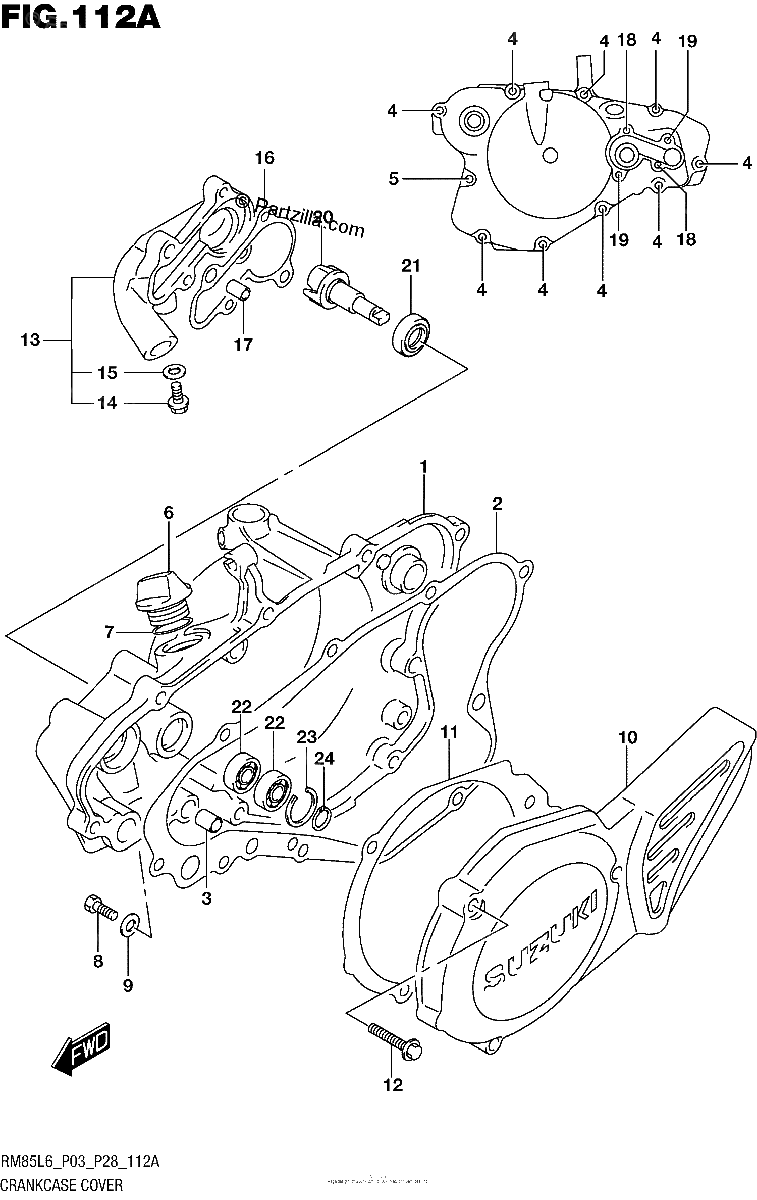 Diagrama de CRANKCASE COVER