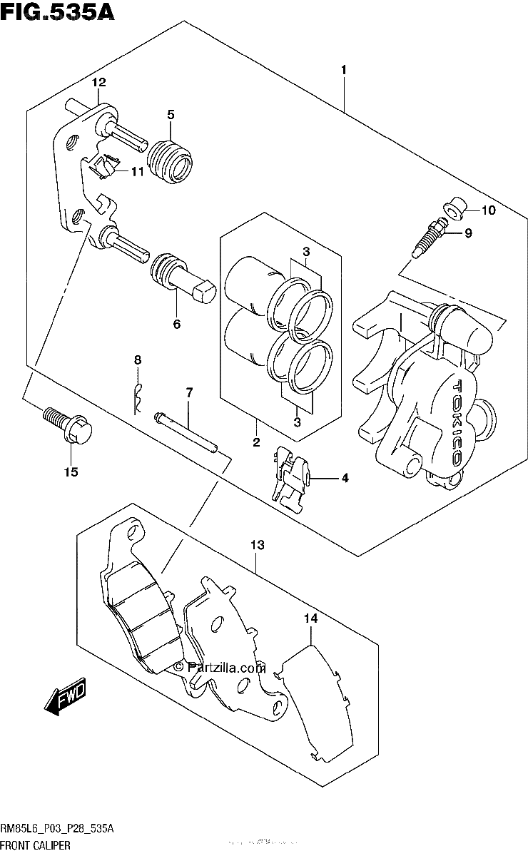 Diagrama de FRONT CALIPER