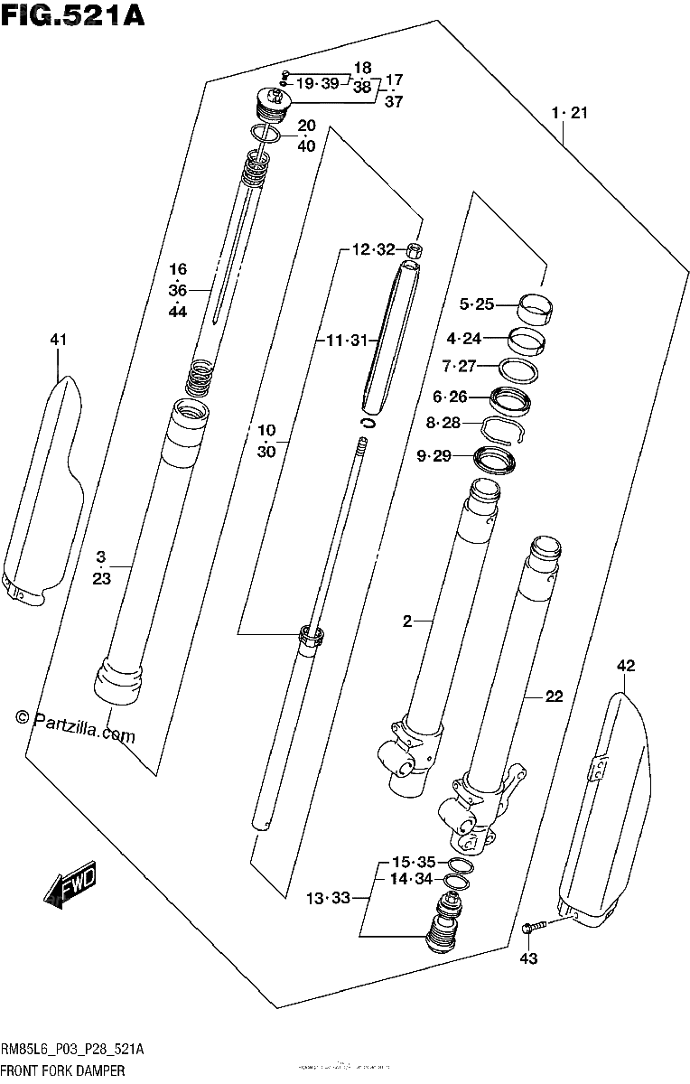 Diagrama de FRONT FORK DAMPER