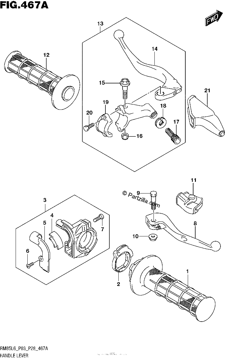 Diagrama de HANDLE LEVER