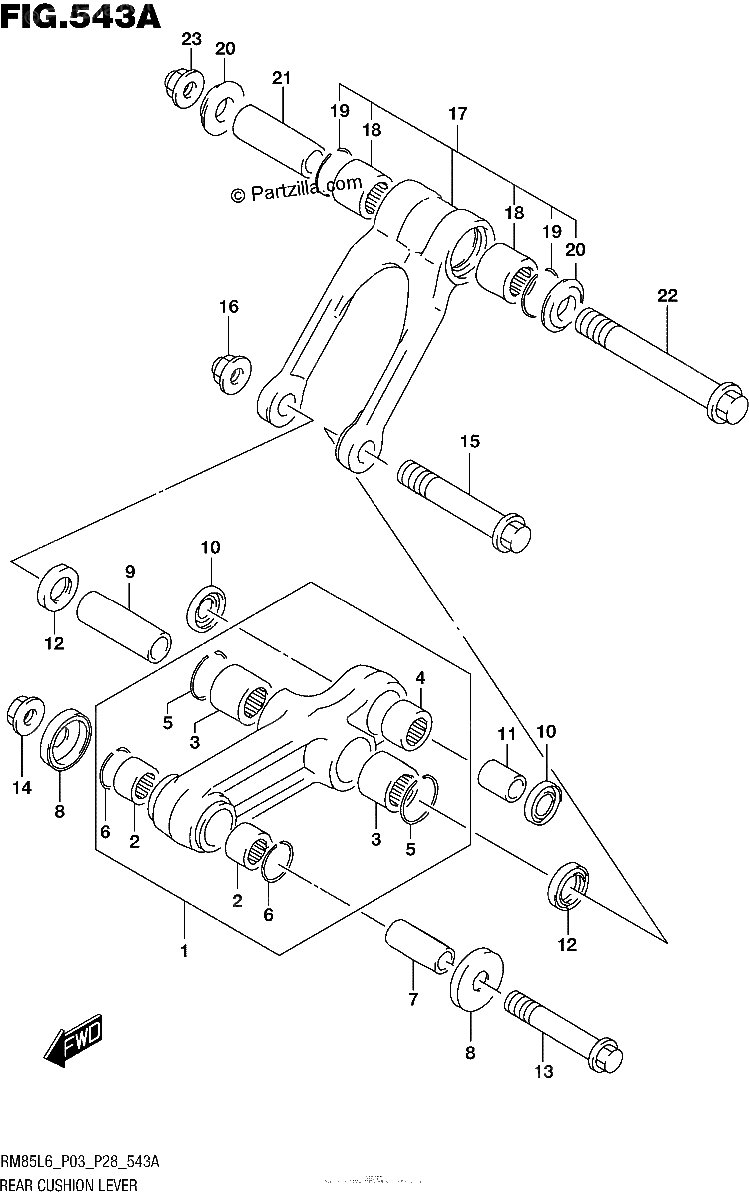 Diagrama de REAR CUSHION LEVER