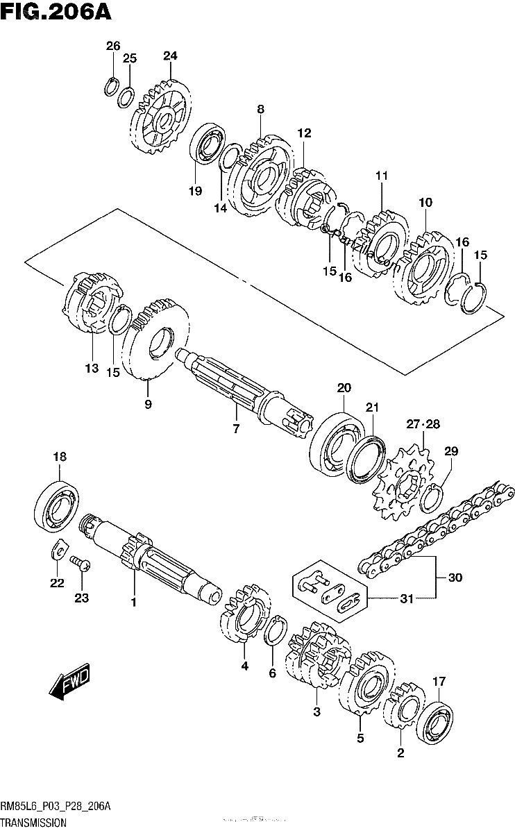 Diagrama de TRANSMISSION RM85L6 P03