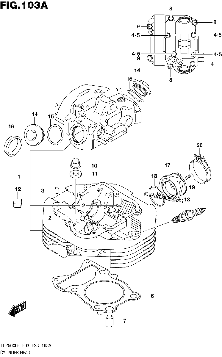 Diagrama de CYLINDER HEAD
