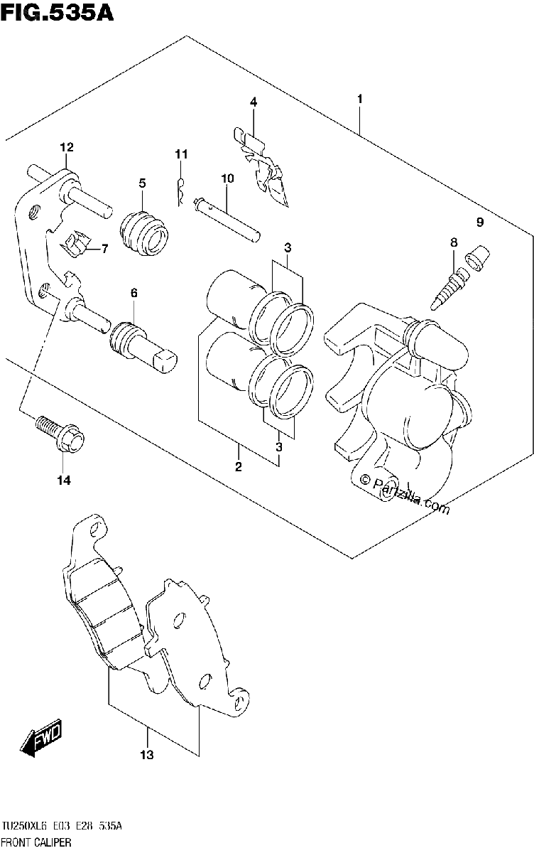 Diagrama de FRONT CALIPER