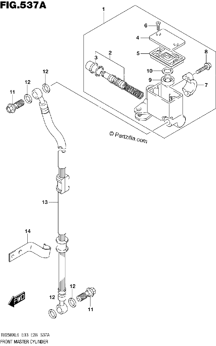 Diagrama de FRONT MASTER CYLINDER