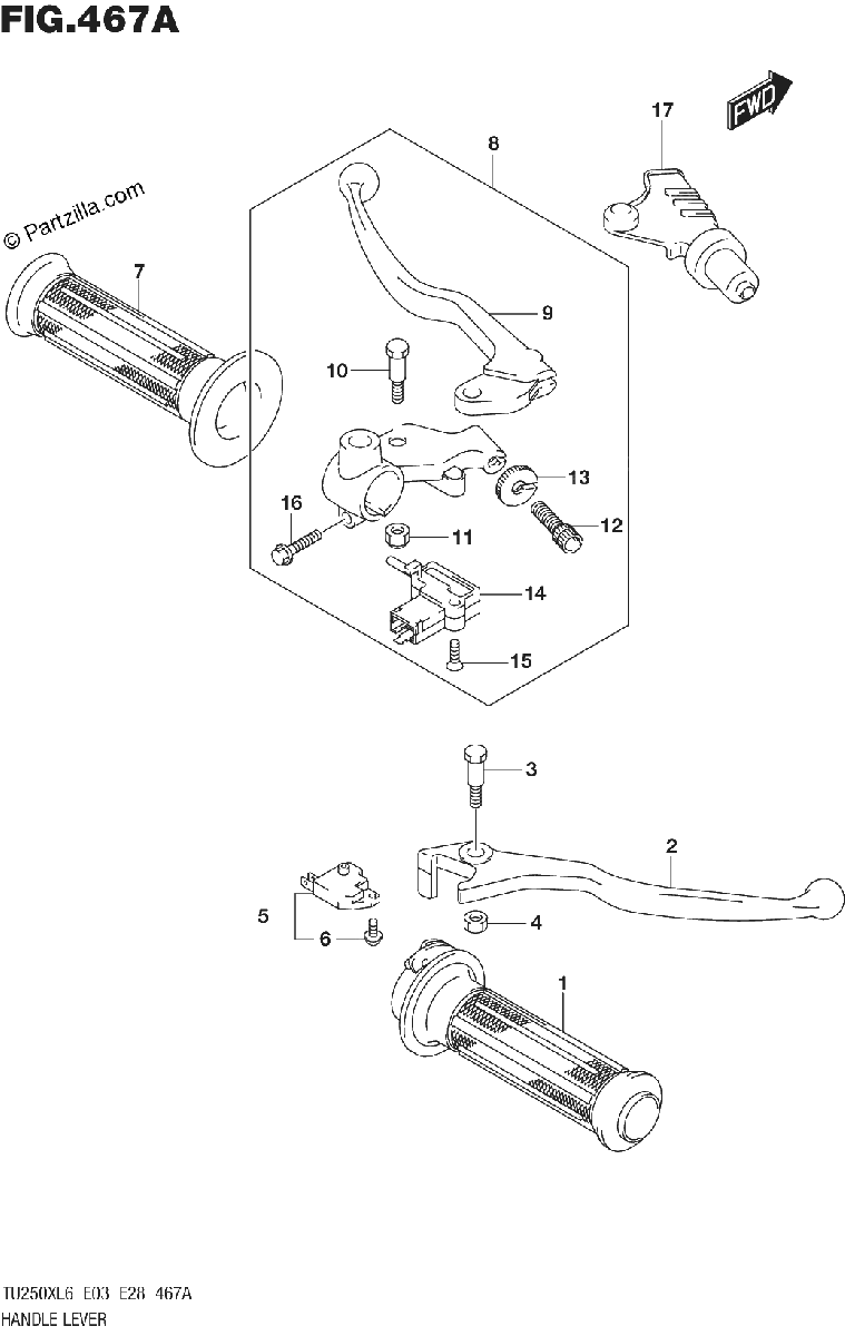 Diagrama de HANDLE LEVER