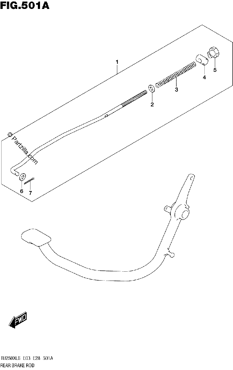 Diagrama de REAR BRAKE ROD