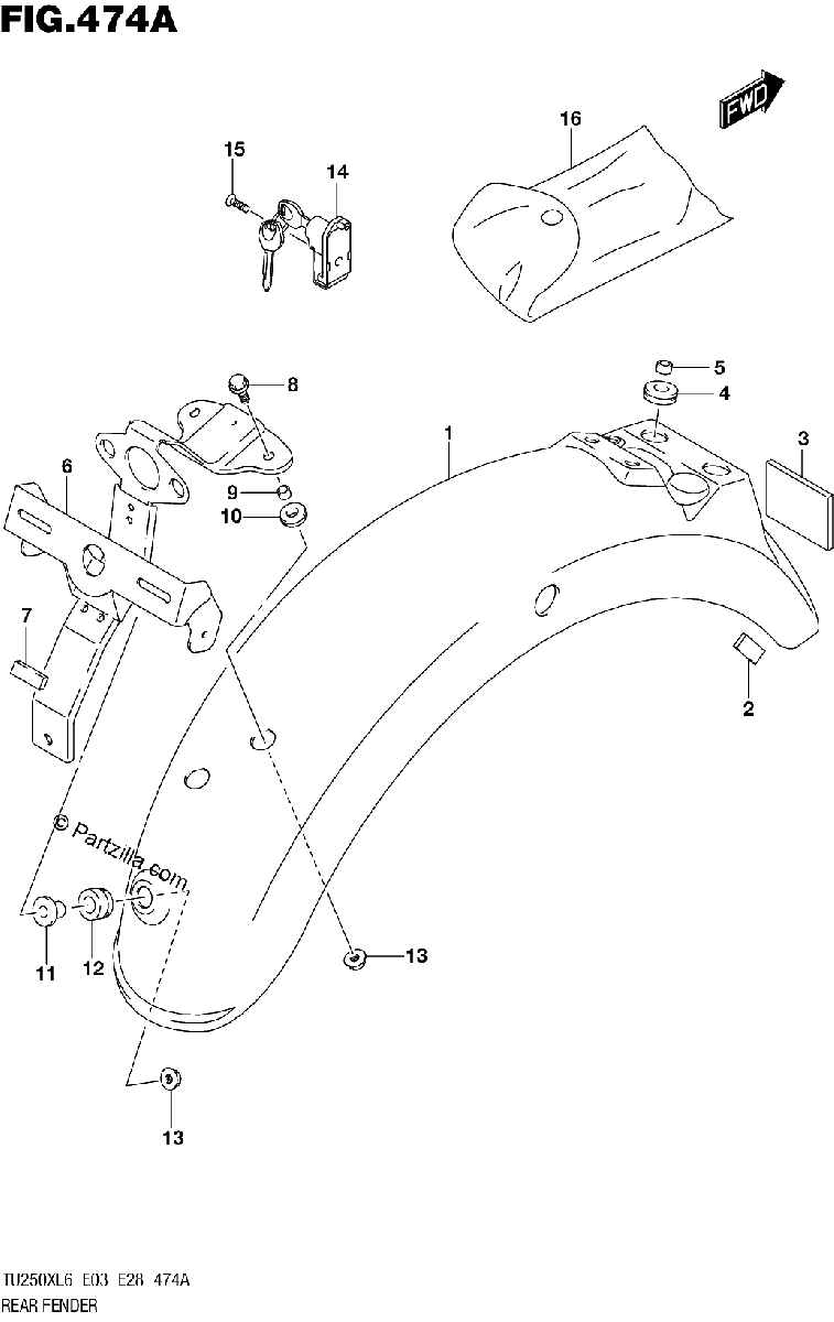 Diagrama de REAR FENDER
