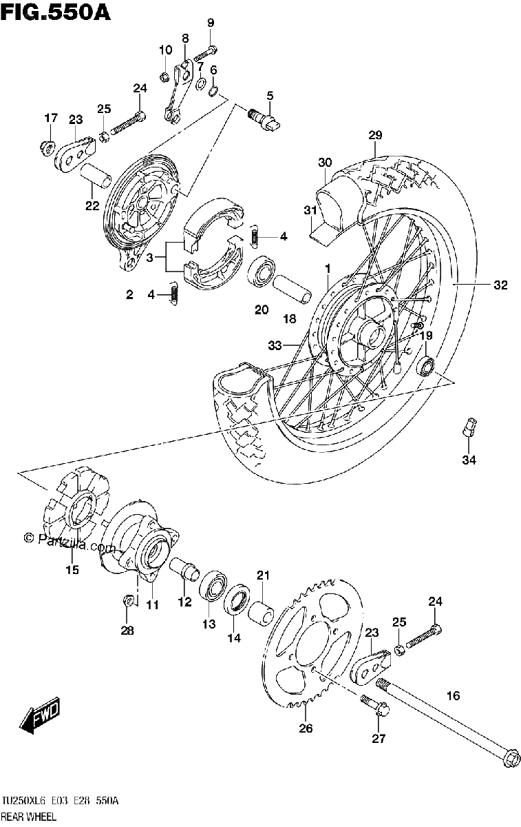 Diagrama de REAR WHEEL