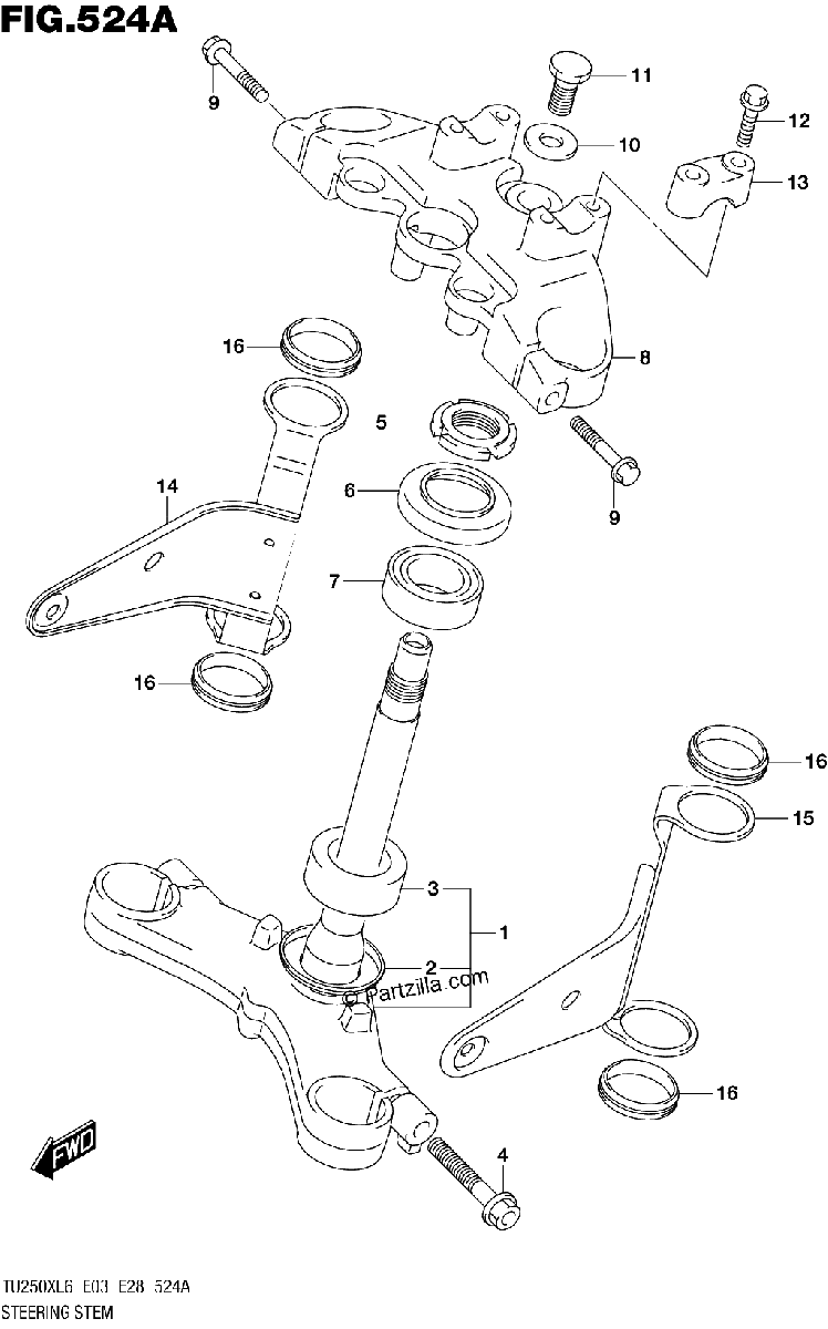 Diagrama de STEERING STEM