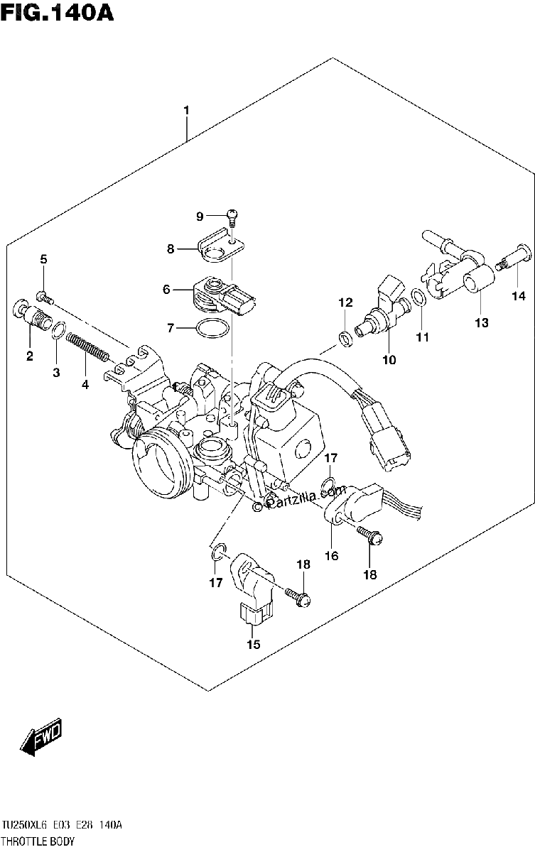 Diagrama de THROTTLE BODY
