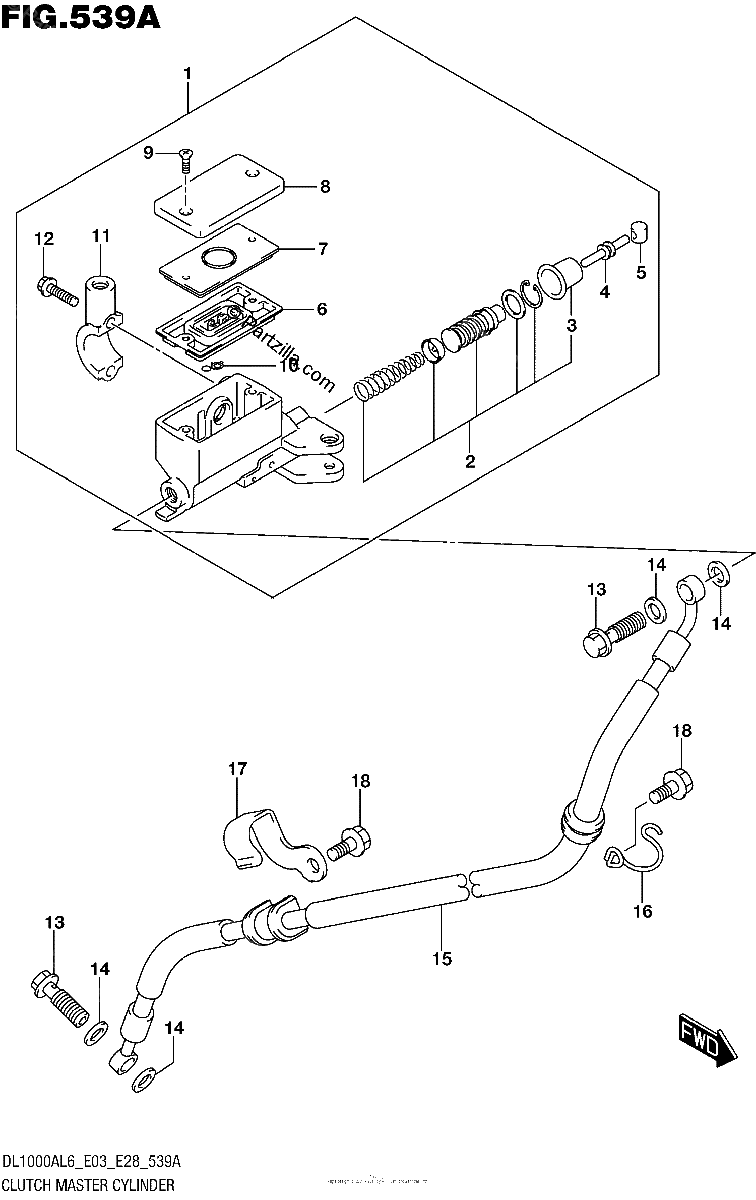 Diagrama de CLUTCH MASTER CYLINDER
