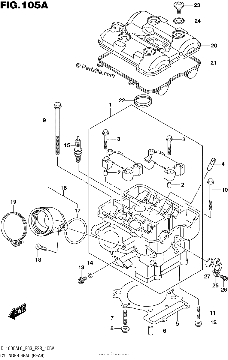 Diagrama de CYLINDER HEAD REAR