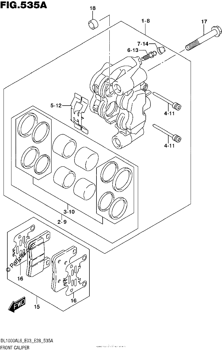 Diagrama de FRONT CALIPER