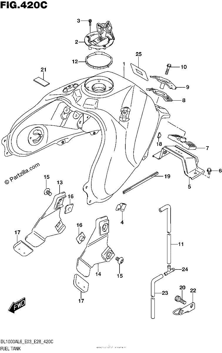Diagrama de FUEL TANK DL1000AL6 E33