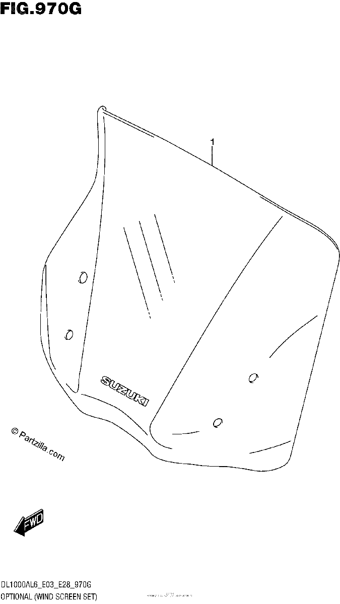 Diagrama de OPTIONAL WIND SCREEN SET