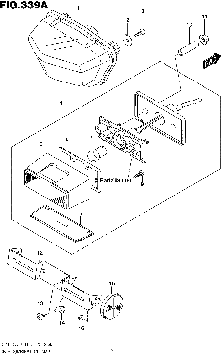 Diagrama de REAR COMBINATION LAMP