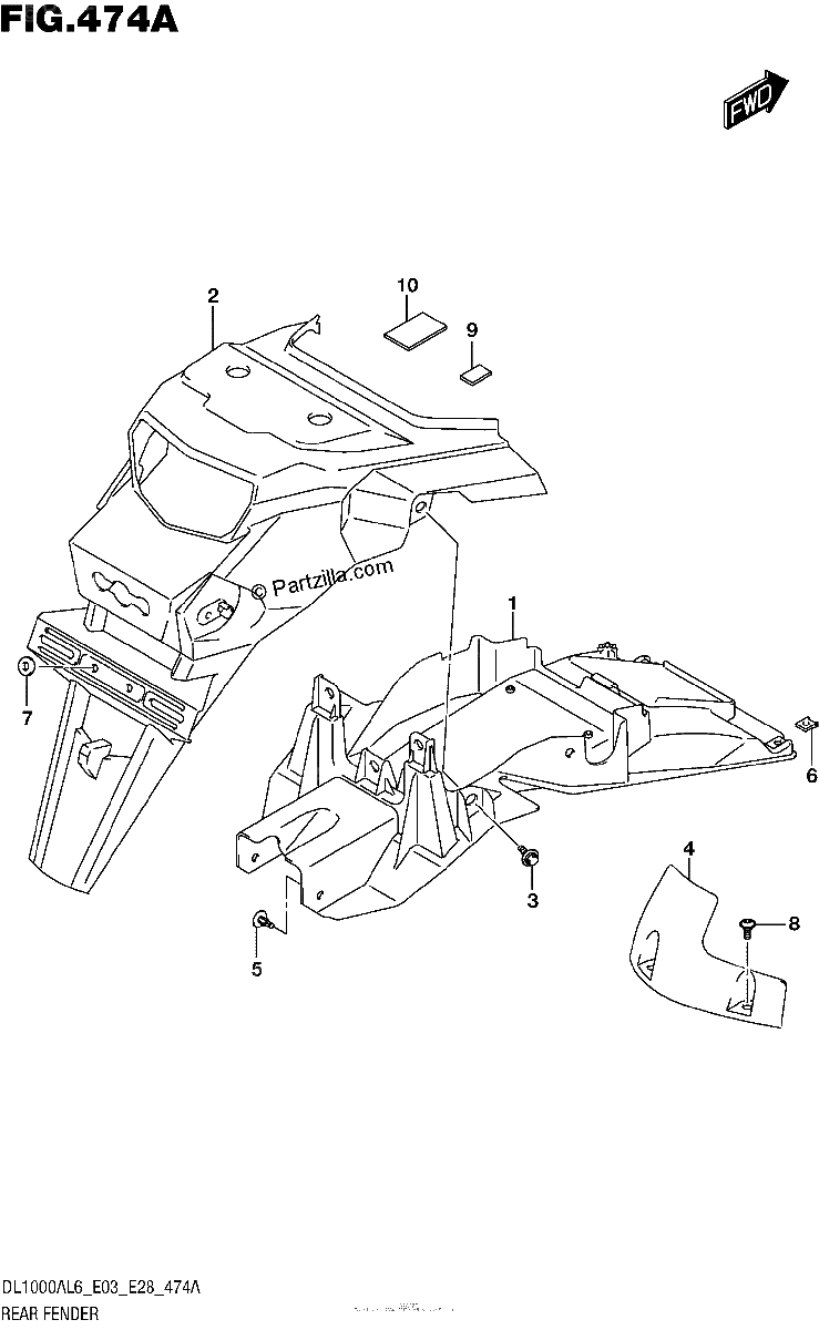 Diagrama de REAR FENDER