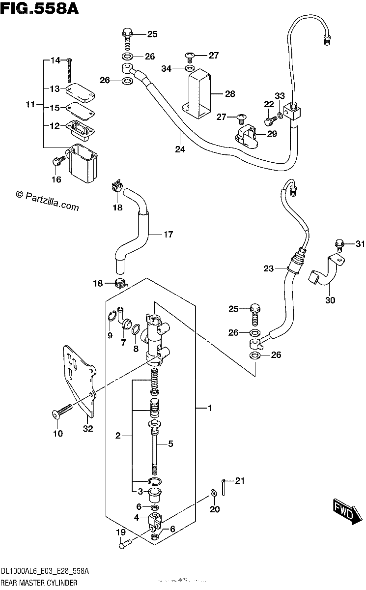 Diagrama de REAR MASTER CYLINDER