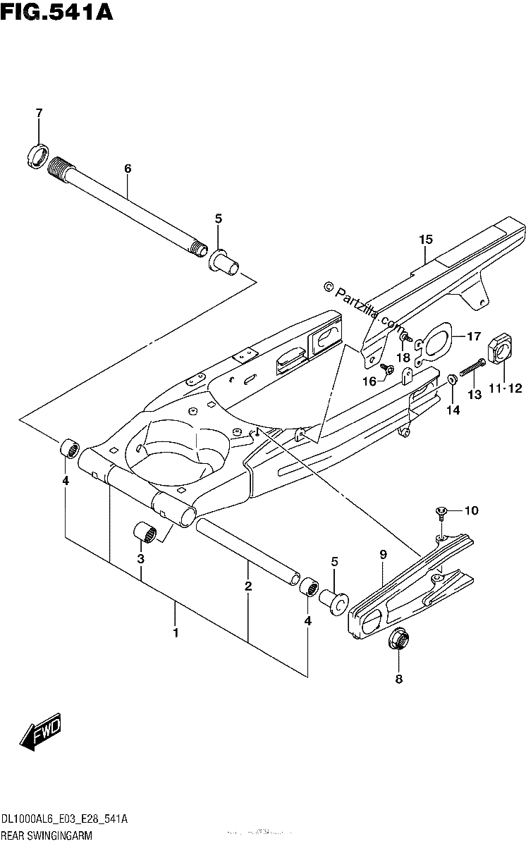 Diagrama de REAR SWINGINGARM