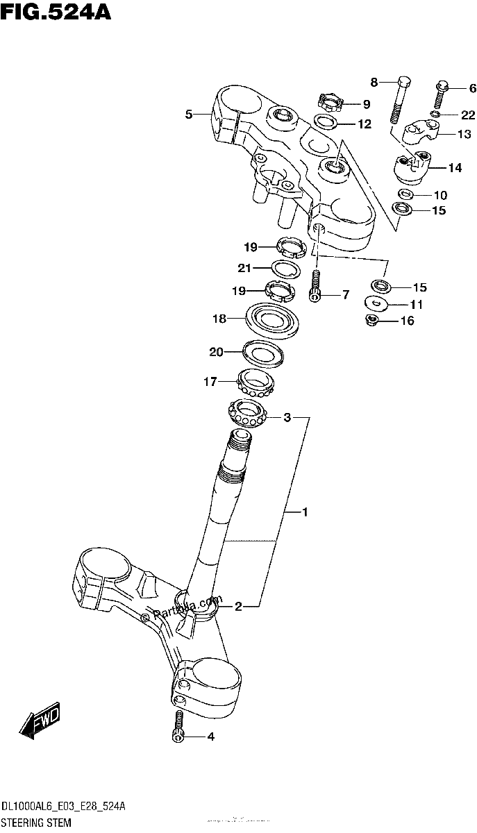 Diagrama de STEERING STEM