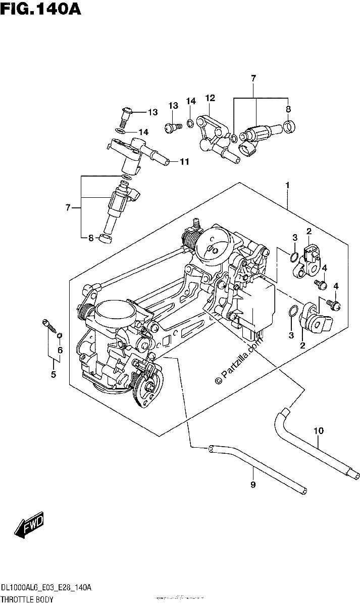 Diagrama de THROTTLE BODY DL1000AL6 E03