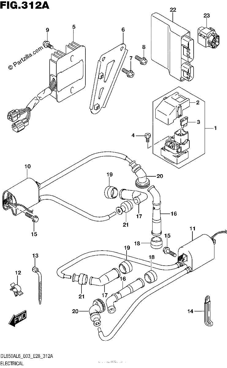 Diagrama de ELECTRICAL DL650AL6 E28