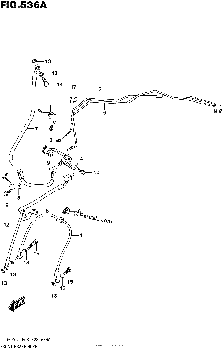 Diagrama de FRONT BRAKE HOSE
