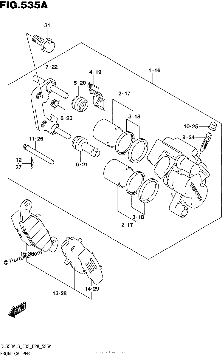 Diagrama de FRONT CALIPER