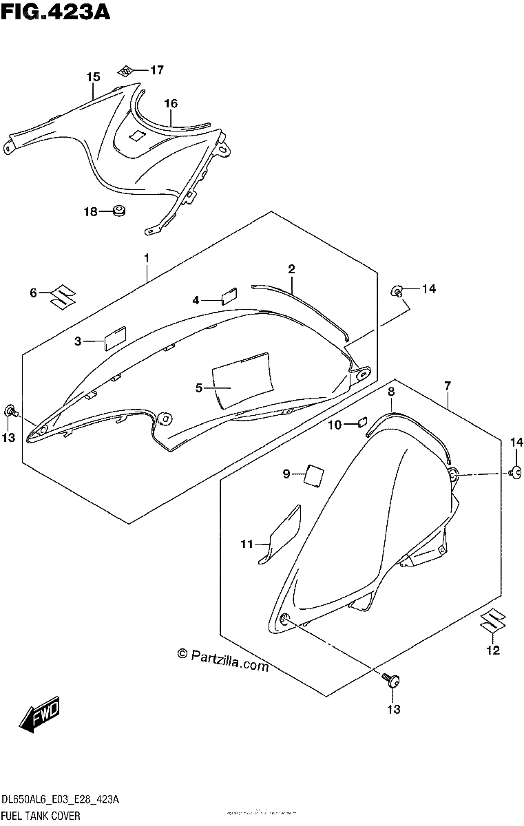 Diagrama de FUEL TANK COVER