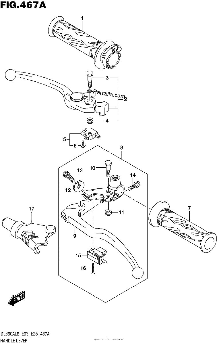 Diagrama de HANDLE LEVER