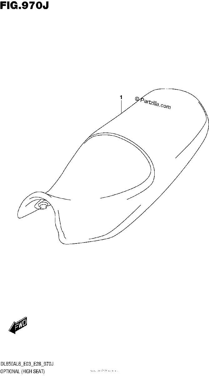 Diagrama de OPTIONAL HIGH SEAT DL650AL6 E28