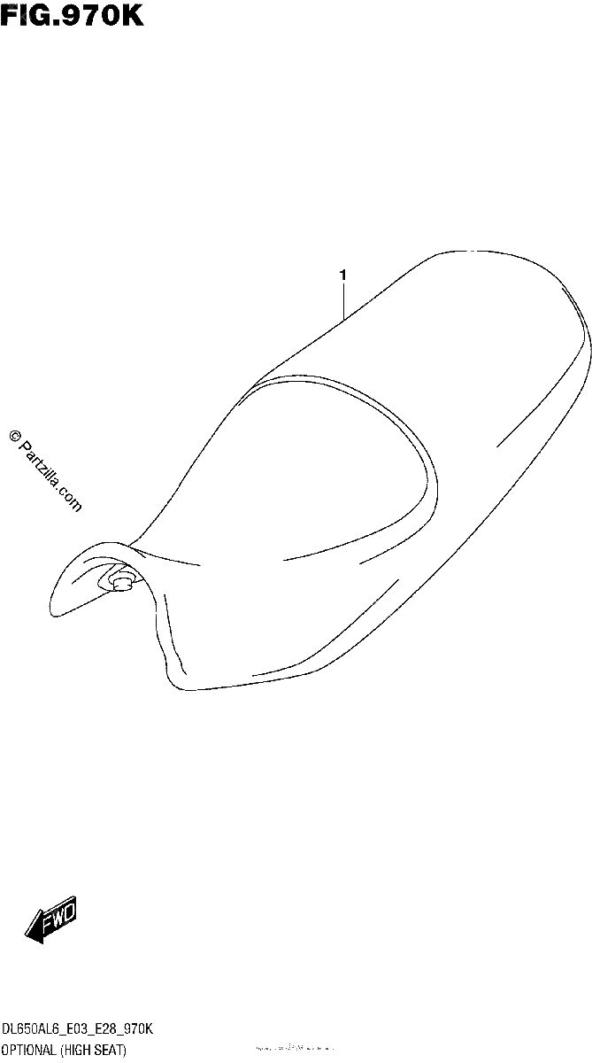 Diagrama de OPTIONAL HIGH SEAT DL650AL6 E33